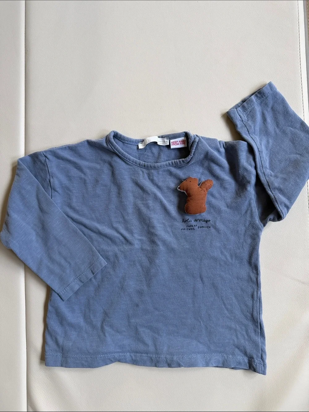 Zara Baby Long-Sleeve Top with Bear Applique